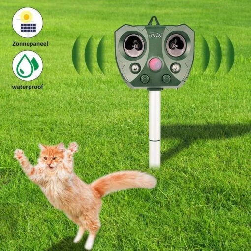 Steks® Ultrasone Kattenverjager - Kattenschrik - Katten Afweermiddel - Zonneenergie - Marterverjager - Op Batterijen - Met Adapter - Tuin - Ongedierte Verjager -Tuinwerk Verkoop 1200x1200 1265