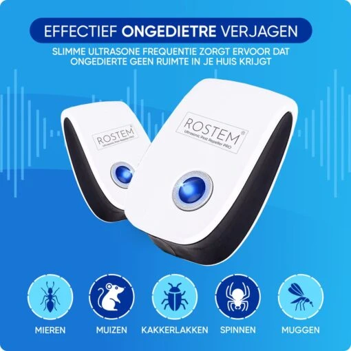 Rostem 4-Pack Ultrasonische Ongedierte Verjager Voor Binnen - Muizen Bestrijden - Insecten Bestrijden - Ultrasone Verjager - Pest Repeller - Muizenverjager - Wit -Tuinwerk Verkoop 1200x1200 1284