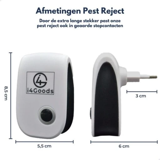 4-Pack I4Goods Ultrasone Ongedierte Verjager - Pest Reject - Muizenverjager - Vliegenverjager - Muggenstekker - Geen Chemicaliën Of Gif - Ook Voor Geaarde Stopcontacten -Tuinwerk Verkoop 1200x1200 1301