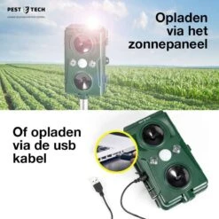 Pest-Tech | Supersonisch Flash Kattenverjager | Met Smart-Modus | Groter Bereik | Betere Frequenties |Kattenschrik | Werkt Op Zonne-energie M/ USB Oplaadkabel -Tuinwerk Verkoop 1200x1200 1310