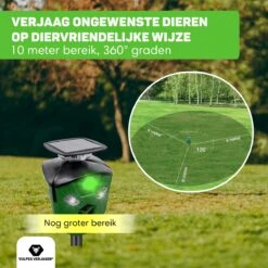 Vulpes Verjager® Ultrasone Kattenverjager Op Zonneenergie - Kattenschrik - Marterverjager - Waterdicht, 360° Bescherming & 20m Bereik - Afweermiddel Voor Vogels, Katten, Muizen Etc. -Tuinwerk Verkoop 1200x1200 1327