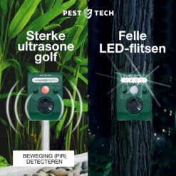 Pest-Tech PT-221 | Ultrasone Kattenverjager Op Zonneenergie | Kattenschrik | Marterverjager | Dierenverjager | Kattenafweermiddel | Ongedierte Verjager - Met USB Oplaadkabel -Tuinwerk Verkoop 1200x1200 1369