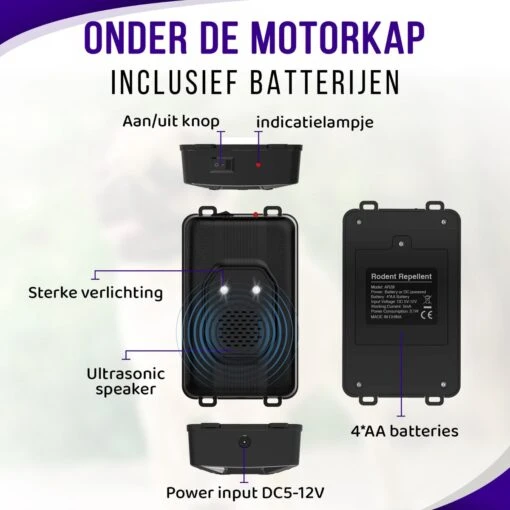 Xolby Marterverjager - Ongedierteverjager - Muizenverjager & Rattenverjager - Ultrasone & Flitsen - Werkt Op Autoaccu, Batterijen Of Netstroom - Voor Binnen, Buiten En Auto -Tuinwerk Verkoop 1200x1200 1375