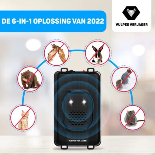 Vulpes Verjager® Marterverjager - Ongedierteverjager - Multifunctionele Set Binnen & Buiten - Batterijen, 12V & Auto Accu - Marters, Muizen & Ratten - Steenmarter Verjager PRO - Incl. E-Book -Tuinwerk Verkoop 1200x1200 1531