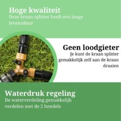 Y Stuk Kraan - Kraan Splitter - Waterverdeler - Buitenkraan - Waterverdeler 2 Weg – Messing - Afzonderlijk Af Te Sluiten -Tuinwerk Verkoop 1200x1200 481