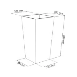 Prosperplast Kunststof Urbi Bloempot/plantenpot Met Binnenpot Wit 32 X 32 X 61 Cm - 21/49 Liter - Hoge Vierkante Bloempotten -Tuinwerk Verkoop 1200x1200 655