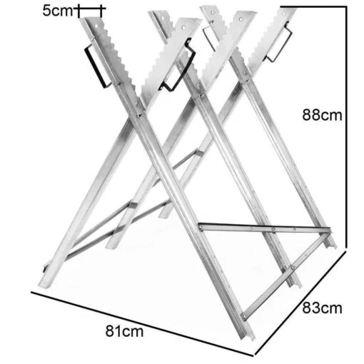 Merkloos Monzana Zaagbok - Metaal Opvouwbaar 83x81x88cm - Zilver -Tuinwerk Verkoop 1200x1200 850