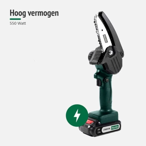 Mardin Mini Kettingzaag - Snoeizaag - Kettingzaag - Kettingzaag Electrisch Met 2 Accu - Inclusief Koffer - 1 Extra Accu - Groen -Tuinwerk Verkoop 1200x1200 912