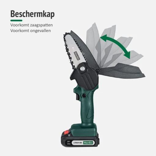 Mardin Mini Kettingzaag - Snoeizaag - Kettingzaag - Kettingzaag Electrisch Met 2 Accu - Inclusief Koffer - 1 Extra Accu - Groen -Tuinwerk Verkoop 1200x1200 915