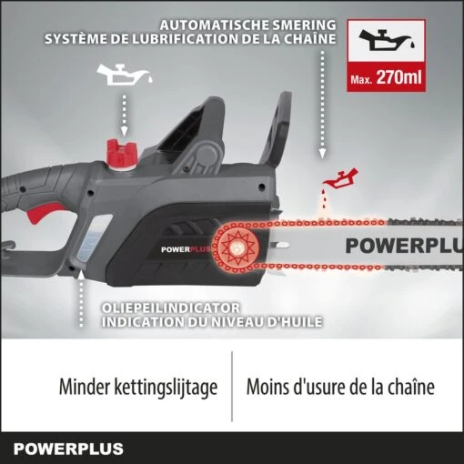 Powerplus POWEG10110 Elektrische Kettingzaag - 2200W - Zwaardlengte 400mm - Automatische Kettingsmering - Incl. 1x Ketting En 1x Zwaard -Tuinwerk Verkoop 1200x1200 921