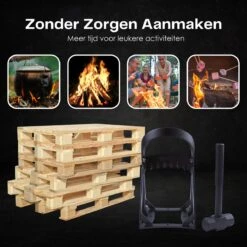 Flowkey® Houtklover - Houtsplijter Bijl - Houtkliever Kloofwig Gietijzer - Voor Hout & Aanmaakhout - Inclusief Gratis Hamer -Tuinwerk Verkoop 1200x1200 961