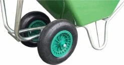 Kruiwagen Met Dubbel Luchtwiel Stal Eco Groen 160 Liter -Tuinwerk Verkoop 1200x634