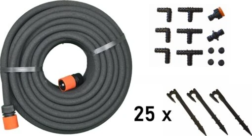 Meisterhome ® - 30 Meter - Druppelslang - Druppelsystemen - Zweetslang - Bewatering - Bewateringssysteem - Druppelsysteem - Irrigatie Set - 70% Waterbesparing - Druppelaars - Tuin, Gras, Planten - Met 38 Hulpstukken Voor Vast Zetten En Verlengen -Tuinwerk Verkoop