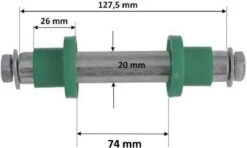 Benson As Voor Kruiwagenwiel 128 Mm X Ø 20 Mm - Inclusief Stofkappen -Tuinwerk Verkoop 1200x718 2