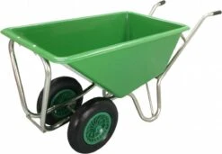 Kruiwagen Met Dubbel Luchtwiel Stal Eco Groen 160 Liter -Tuinwerk Verkoop 1200x833