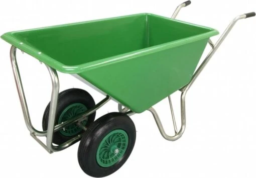 Kruiwagen Met Dubbel Luchtwiel Stal Eco Groen 160 Liter -Tuinwerk Verkoop