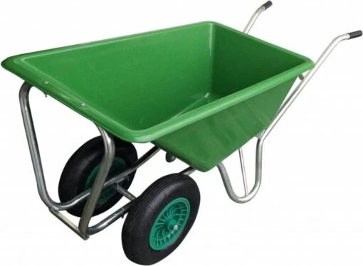 Kruiwagen Met Dubbel Luchtwiel Stal Eco Groen 160 Liter -Tuinwerk Verkoop 1200x881 1