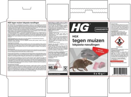 HGX Tegen Muizen Lokpasta Navullingen - NL-0018191-0000 - 50gr - Effectieve Bestrijdingsmiddel - Bevat 5 Sachets -Tuinwerk Verkoop 1200x897 2