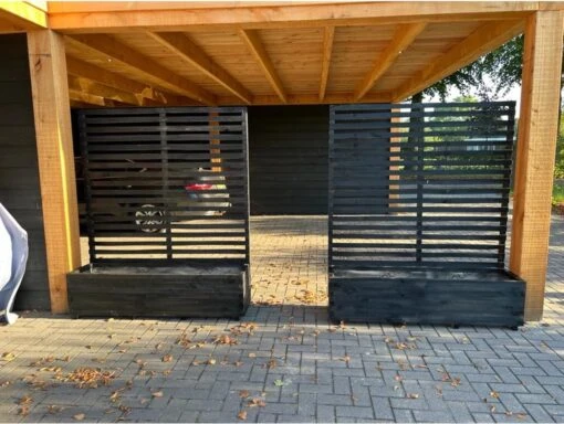 AMISHOUT - Plantenbak Met Klimrek 200x40x40 (180) Cm - Zwart -Tuinwerk Verkoop 1200x903 3