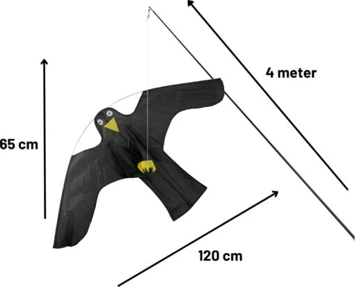 Orange85 Vogelverjager - Duivenverjager - Vlieger - Kraai - 4 Meter - Tegen Meeuwen - Kite Hawk - Meeuwen Verjagen - Dak - Vogelverschrikker -Tuinwerk Verkoop 1200x972 10