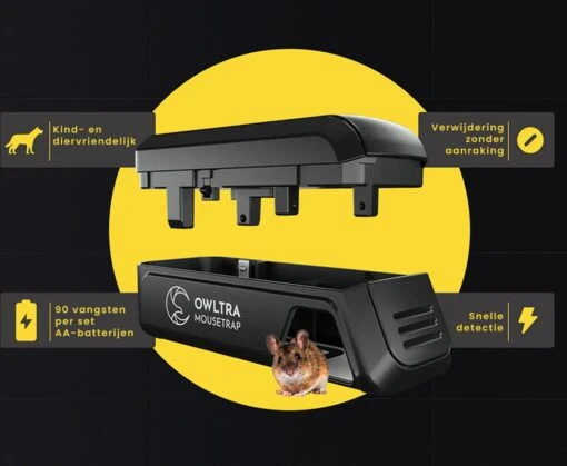 OWLTRA® Elektrische Muizenval - Ongediertebestrijding - Veilig & Hygiënisch - Effectief -Tuinwerk Verkoop 1200x986 3