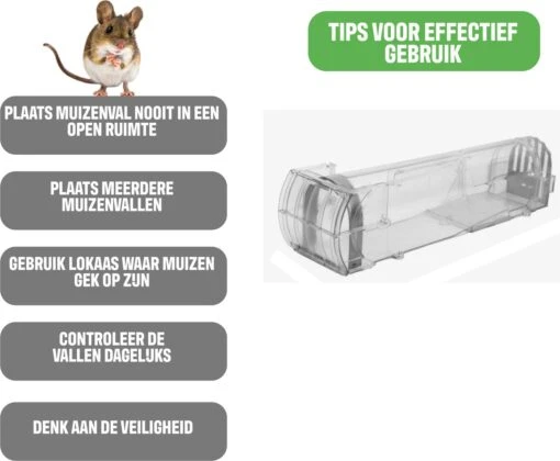 Forgoods Muizenval - Diervriendelijke Muizenval Voor Binnen En Buiten - Rattenval - Met Schoonmaakborstel - Model 2023 -Tuinwerk Verkoop 1200x988 3