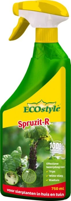 ECOstyle Spruzit-R Insecten Bestrijdingsmiddel Spray - Bladluis, Trips, Witte Vlieg - 100% Plantaardig - Binnen & Buiten - Gebruiksklaar - 750 ML -Tuinwerk Verkoop 427x1200