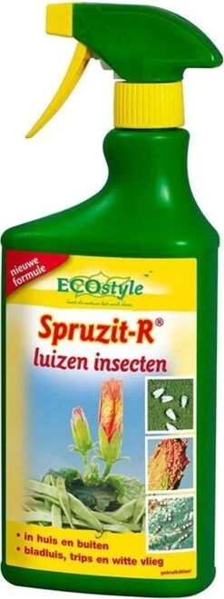 ECOstyle Spruzit-R Insecten Bestrijdingsmiddel Spray - Bladluis, Trips, Witte Vlieg - 100% Plantaardig - Binnen & Buiten - Gebruiksklaar - 750 ML -Tuinwerk Verkoop 450x1200