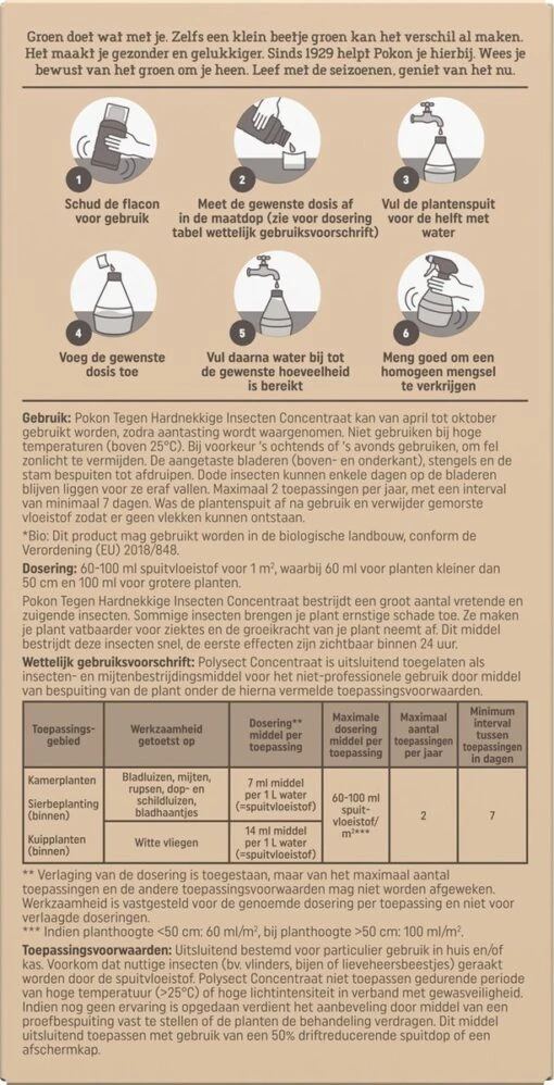 Pokon Bio Tegen Hardnekkige Insecten Concentraat - 175ml Voor 25 Liter - Zichtbaar Effect Binnen 24 Uur - Bestrijdt O.a. Luizen, Spintmijten, Witte Vliegen En Rupsen -Tuinwerk Verkoop 613x1200 3