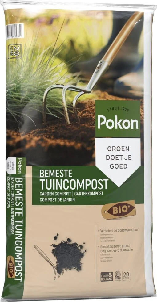 Pokon Bio Bemeste Tuincompost - 20l - Bodemverbeteraar - Geschikt Voor Ophoging En Aanplanten -Tuinwerk Verkoop 626x1200 1