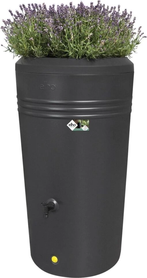 Elho Green Basics Regenton - Regenton - Living Black - Buiten - 200 Liter -Tuinwerk Verkoop 635x1200 1