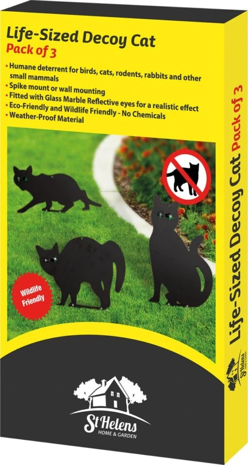 St. Helens Home & Garden - Levensgrote Lokkat - Schrikapparaat Voor Vogels En Kleine Zoogdieren Met Realistische Reflecterende Ogen - Pak Van 3 -Tuinwerk Verkoop 640x1200 3