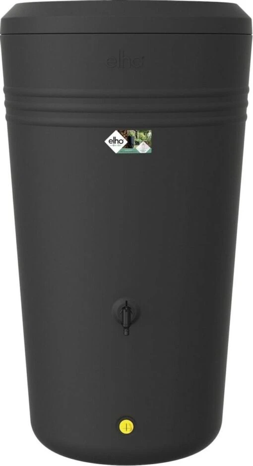 Elho Green Basics Regenton - Regenton - Living Black - Buiten - 200 Liter -Tuinwerk Verkoop