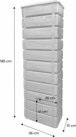 Regenton Muurtank, Grandval 300L, Antraciet Kunststof, Imitatiehout, Met Gootaansluitset Inbegrepen -Tuinwerk Verkoop 669x1200