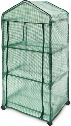 Relaxdays Kas Met Wielen - Tuinkas 3 Etages - Broeikas Kweekkas Tuin / Balkon 130 Cm Hoog - PE -Tuinwerk Verkoop 681x1200