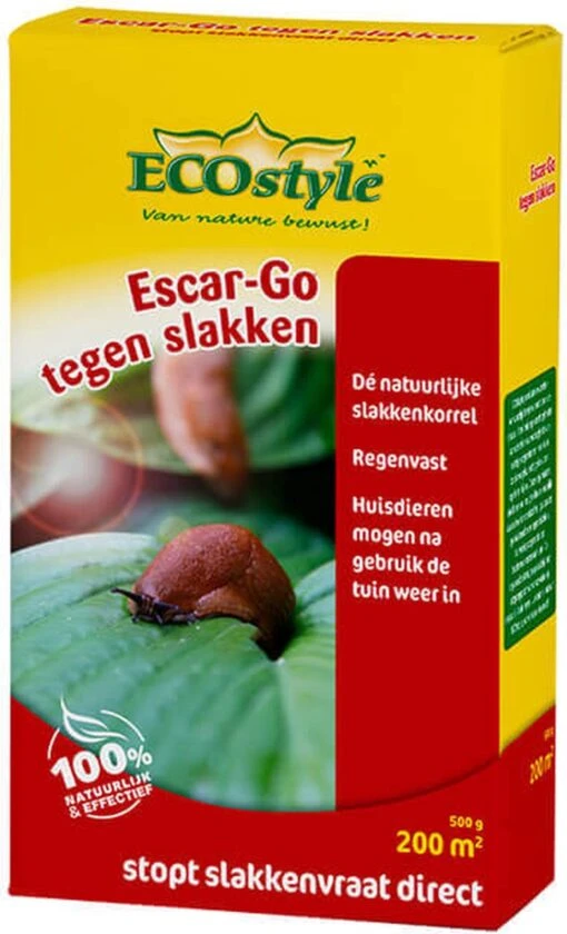 ECOstyle Escar-Go Bestrijdingsmiddel Tegen Slakken - Regenvaste Slakkenkorrels - Stopt Slakkenvraat Direct - 80 M² - 200 GR -Tuinwerk Verkoop 729x1200 3