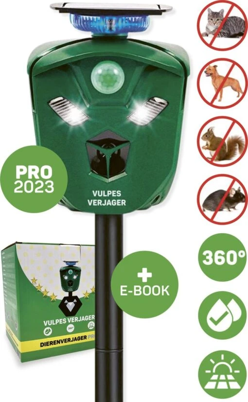 Vulpes Verjager® Ultrasone Kattenverjager Op Zonneenergie - Kattenschrik - Marterverjager - Waterdicht, 360° Bescherming & 20m Bereik - Afweermiddel Voor Vogels, Katten, Muizen Etc. -Tuinwerk Verkoop 740x1200 3