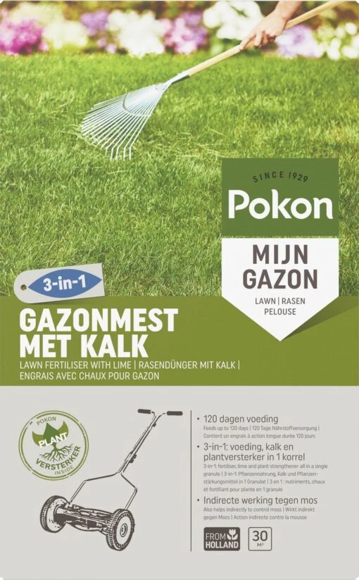 Pokon Gazonmest Met Kalk - 2kg - Mest - Geschikt Voor 30m² - 120 Dagen Voeding -Tuinwerk Verkoop 743x1200 2