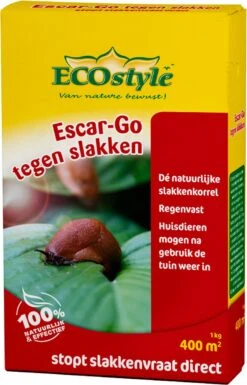 ECOstyle Escar-Go Bestrijdingsmiddel Tegen Slakken - Regenvaste Slakkenkorrels - Stopt Slakkenvraat Direct - 400 M² - 1 KG -Tuinwerk Verkoop 769x1200