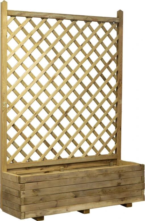 Bloembak Met Trellis | 120x40x170 Cm | Grenen | Geïmpregneerd -Tuinwerk Verkoop 790x1200 2