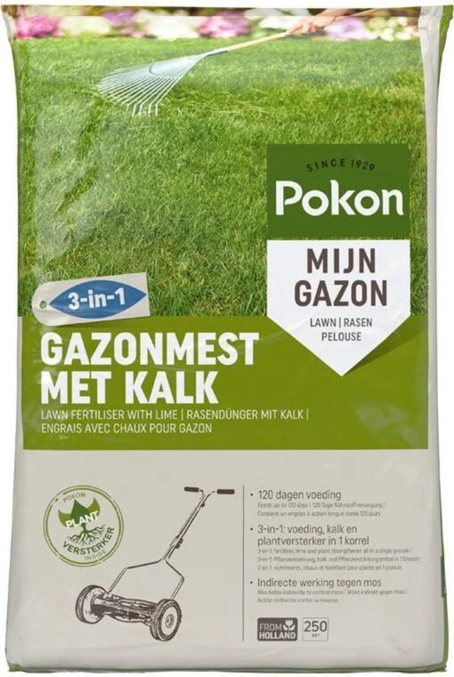 Pokon Gazonmest Met Kalk - 5kg - Mest - Geschikt Voor 75m² - 120 Dagen Voeding -Tuinwerk Verkoop 804x1200 1