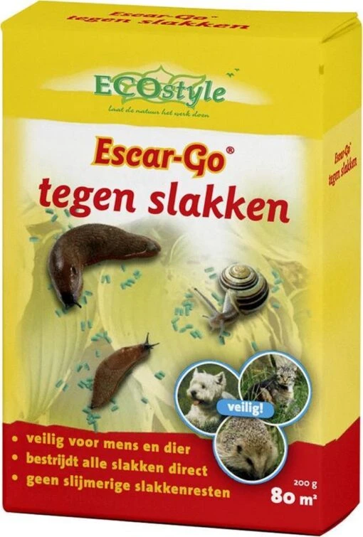 ECOstyle Escar-Go Bestrijdingsmiddel Tegen Slakken - Regenvaste Slakkenkorrels - Stopt Slakkenvraat Direct - 80 M² - 200 GR -Tuinwerk Verkoop 811x1200 3