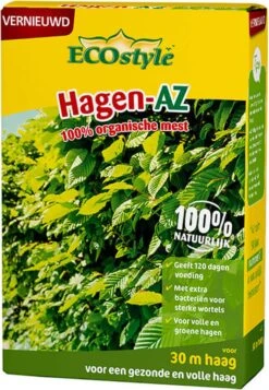 ECOstyle Hagen-AZ Organische Haag Meststof - Tuinmest Voor Diepgroen Blad - Nieuwe & Bestaande Beplanting - 30 M Haag - 1,6 KG -Tuinwerk Verkoop 831x1200