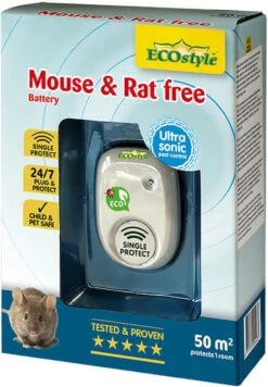 ECOstyle Mouse & Rat Free Tegen Muizen En Ratten - Ecologisch, Vriendelijk & Hyienisch - Veilig Voor Kinderen En Huisdieren - 30 + 30 M² - Voor 2 Kamers -Tuinwerk Verkoop 832x1200