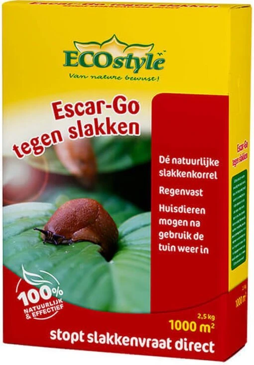 ECOstyle Escar-Go Bestrijdingsmiddel Tegen Slakken - Regenvaste Slakkenkorrels - Stopt Slakkenvraat Direct - 80 M² - 200 GR -Tuinwerk Verkoop 834x1200 2