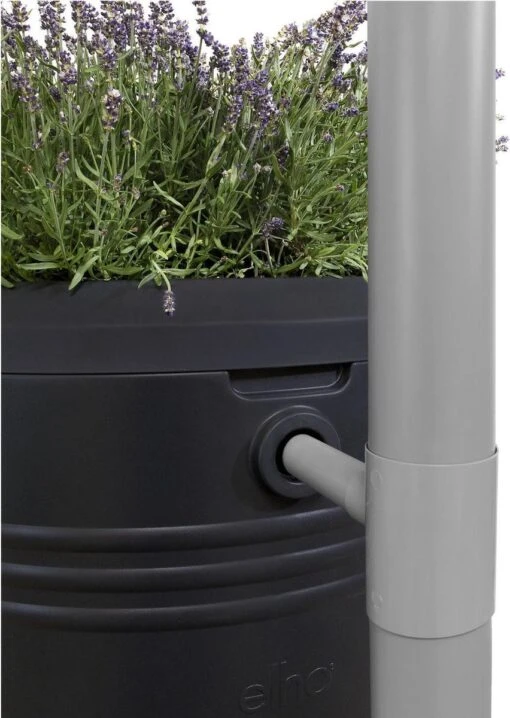 Elho Green Basics Regenton - Regenton - Living Black - Buiten - 200 Liter -Tuinwerk Verkoop