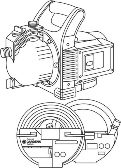 GARDENA - Classic Besproeiingspomp 3000/4 Compleet - Waterpomp - Incl. 3.5 M Aanzuigslang En 20 M Slang -Tuinwerk Verkoop