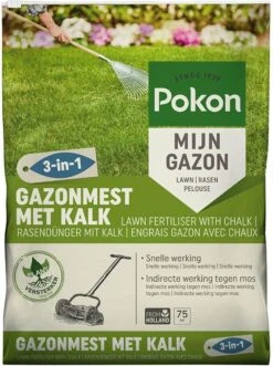 Pokon Gazonmest Met Kalk - 5kg - Mest - Geschikt Voor 75m² - 120 Dagen Voeding -Tuinwerk Verkoop 896x1200