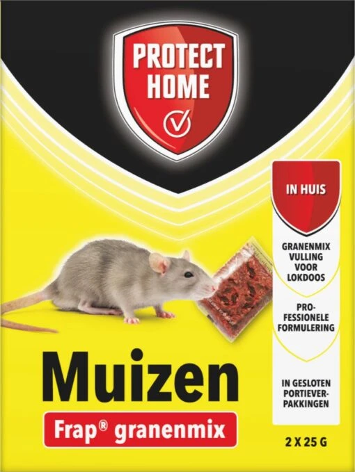 Protect Home Frap Granenmix Tegen Muizen - 2 X 25 Gram - Muis Bestrijdingsmiddel - Lokaas Muizenkorrels Voor Huismuizen - Professionele Formulering - In Portieverpakking -Tuinwerk Verkoop 901x1200 4