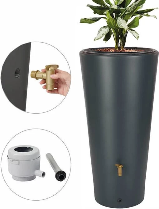 Garantia Regenton Vaso 220 Liter - 2 In 1 + Plantenbak + Vulautomaat -Tuinwerk Verkoop